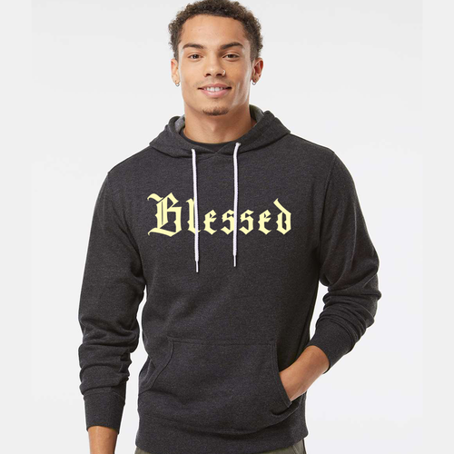 Blessed Charcoal Heather Slim Fit Unisex Pullover Cotton Hoodie